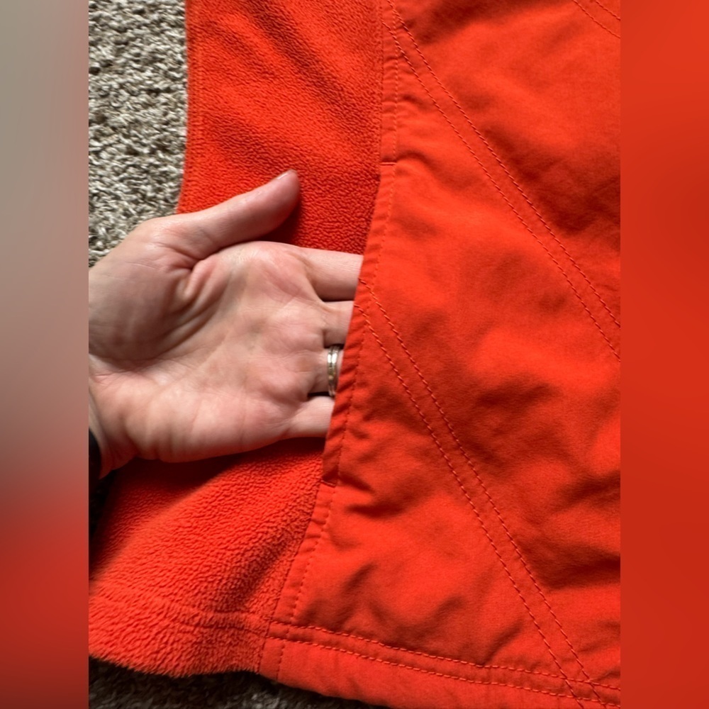 Columbia Vest Orange Sleeveless Zip Fleece Lightweight - Picture 6 of 10